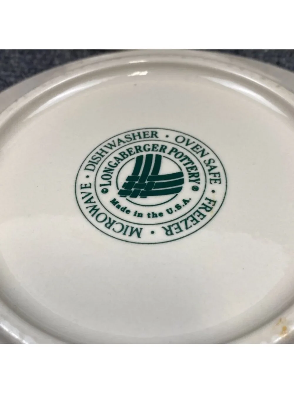 Longaberger Pottery Woven Traditions Heritage Green  2 Salad Plates  7 1/4
